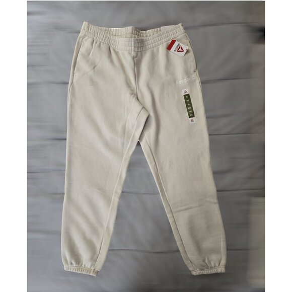 Reebok Women’s 2-Piece Set XL Jogger Sweatpants Crewneck Sweatshirt Beige - Picture 7 of 7